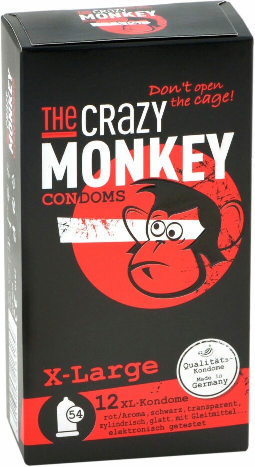 Crazy Monkey Condoms X-large color (12er Packung) MHD 03-2021