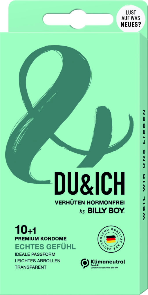 BillyBoy Klimaneutrale Kondome, Du und ich 11 Nachhaltige Kondome in grüner Verpackung